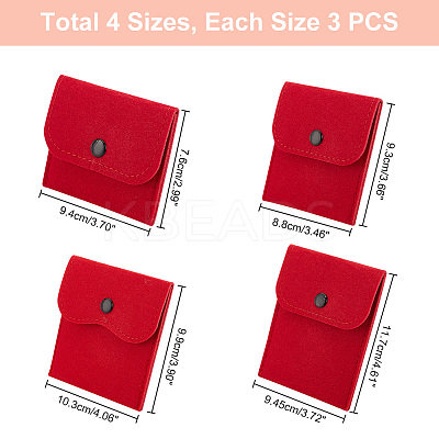12Pcs 4 Styles Portable Felt Card Cover Bag ABAG-GA0001-21A-1