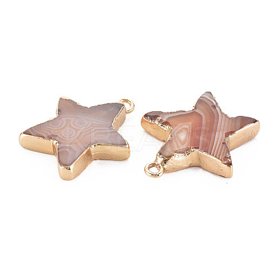 Natural Agate Pendants G-N326-129-1
