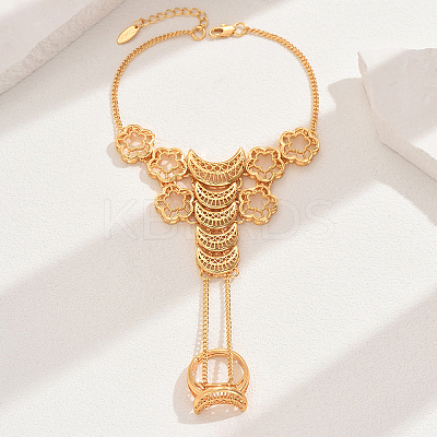 Vintage Brass Hollow Link Ring Bracelets for Women VR5801-3-1