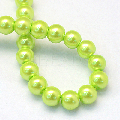 Baking Paint Pearlized Glass Pearl Round Bead Strands HY-Q330-8mm-66-1
