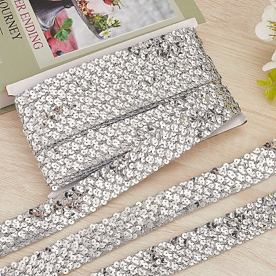 Polyester with PT Paillette Lace Trim Ribbon OCOR-WH20073-01C-1