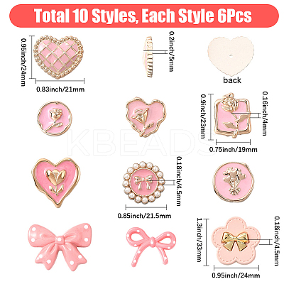 60Pcs Enamel Resin Cabochons RESI-SP0001-36-1