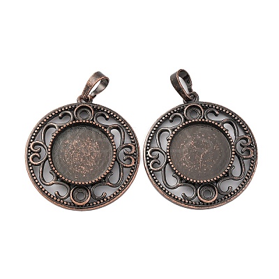 Brass Pendant Cabochon Settings KK-U074-04R-1