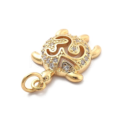 Rack Plating Brass with Cubic Zirconia Pendants KK-Q017-01A-G-1
