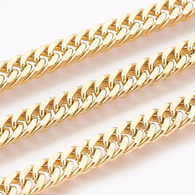 Ion Plating(IP) 304 Stainless Steel Curb Chain Bracelets BJEW-P235-13G-1