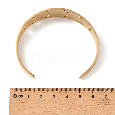 Religion 201 Stainless Steel Cuff Bangles for Women LS-BJEW-F507-02G-1