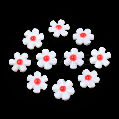Natural Freshwater Shell Enamel Beads SHEL-N003-27C-1