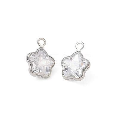 Brass Pave Clear Cubic Zirconia Charms CU-CBAD360-03P-02-1