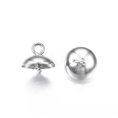 Non-Tarnish 304 Stainless Steel Cup Peg Bails Pendants STAS-S057-59B-P-1