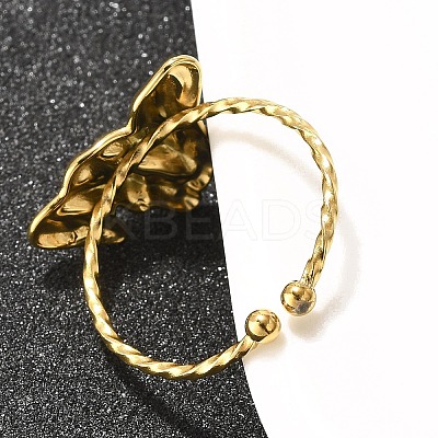 304 Stainless Steel Open Cuff Ring for Women LS-RJEW-B109-01G-03-1