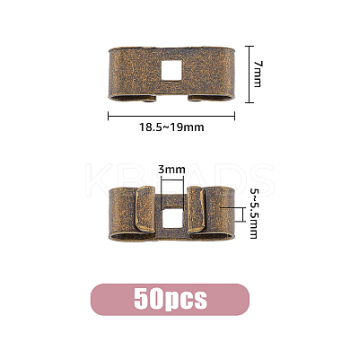 50Pcs Tibetan Style Iron Bolo Tie Slides Clasp Accessories IFIN-FH0001-76-1