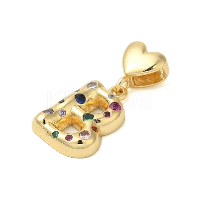 Rack Plating Brass Micro Pave Clear Cubic Zirconia Perdants KK-C067-12G-B-1