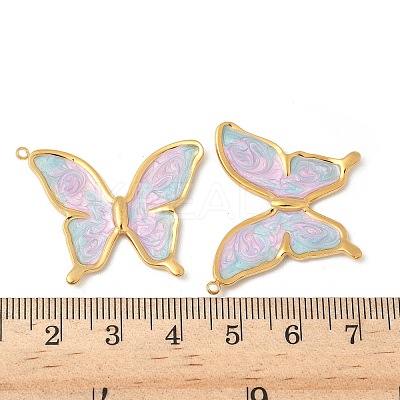 304 Stainless Steel Enamel Pendants STAS-V015-61F-G-1