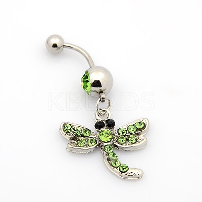 Mixed 316L Surgical Stainless Steel Dangle Belly Button Rings AJEW-P003-M-1