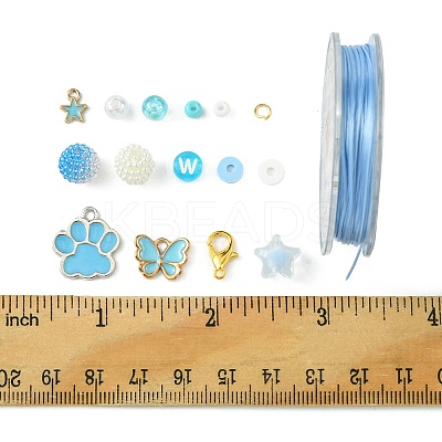 DIY Round Acrylic & Glass Beads Bracelets Jewelry Kits DIY-FS0006-29B-1