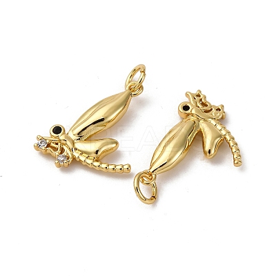 Brass Micro Pave Cubic Zirconia Pendants KK-P308-39G-1