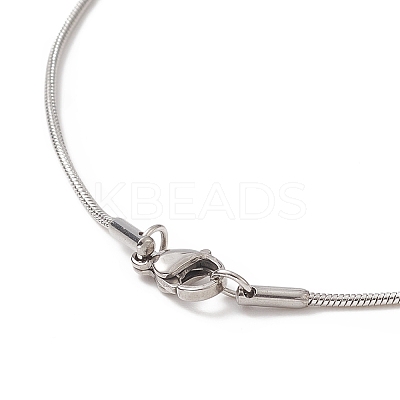 Natural Shell Flat Round Pendant Necklace with Round Snake Chains NJEW-JN04219-1