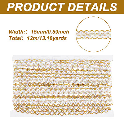 Polyester Filigree Wavy Lace Ribbon OCOR-WH0082-211C-1