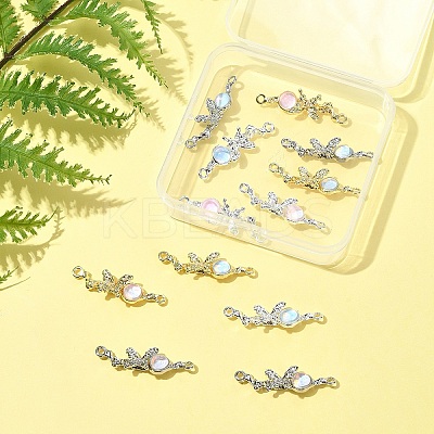 12Pcs 6 Colors Alloy & Glass Butterfly Connector Charms FIND-FS0004-08-1