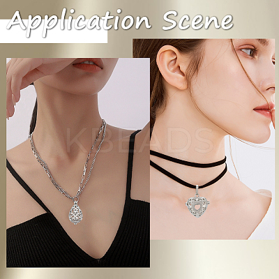 10Pcs 10 Styles Hollow Brass Cage Pendants KK-SC0004-29-1
