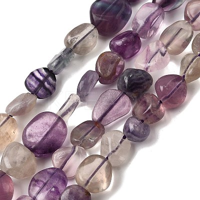 Natural Purple Fluorite Beads Strands G-D321-A02-1