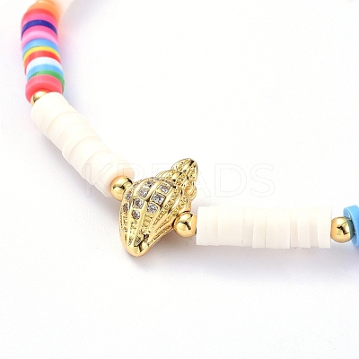 Handmade Polymer Clay Heishi Bead Stretch Bracelets BJEW-JB05078-01-1