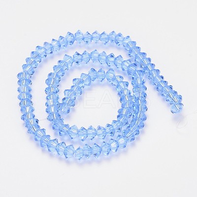 Faceted Bicone Transparent Glass Bead Strands GLAA-J082-A08-1