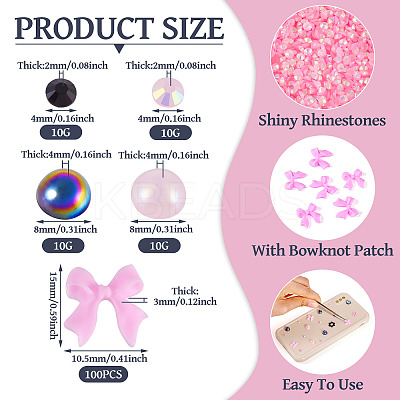 5 Styels Transparent Flat Back Resin Rhinestone Cabochons & Opaque Resin Decoden Cabochons FIND-TA0005-52-1