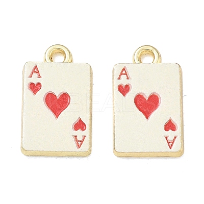 Playing Cards Alloy Enamel Pendants FIND-D044-27G-02-1