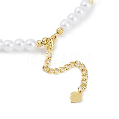 Round ABS Imitation Pearl Beaded Necklaces NJEW-P317-14G-1