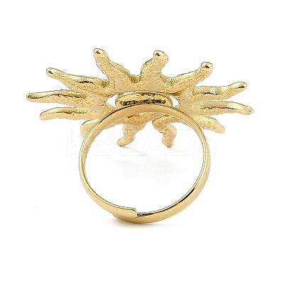 Ion Plating(IP) Textured Sun 304 Stainless Steel Adjustable Rings for Women X-RJEW-H231-01G-1