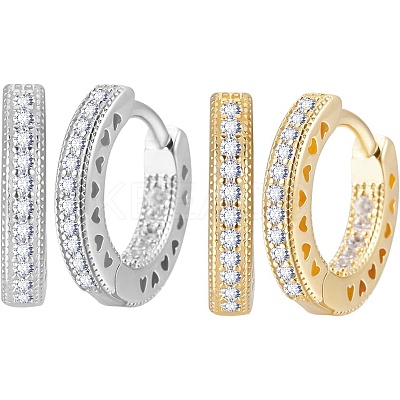 4Pcs 2 Colors Brass Hoop Earrings for Women EJEW-BBC0001-77A-1