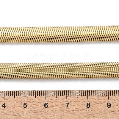 316 Surgical Stainless Steel Flat Snake Chain Necklaces NJEW-P324-01G-1