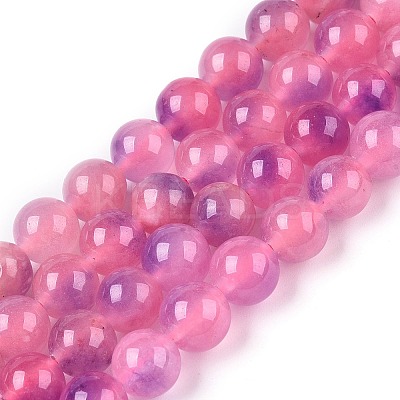 Dyed Natural White Jade Beads Strands G-T138-8mm-210-29-1