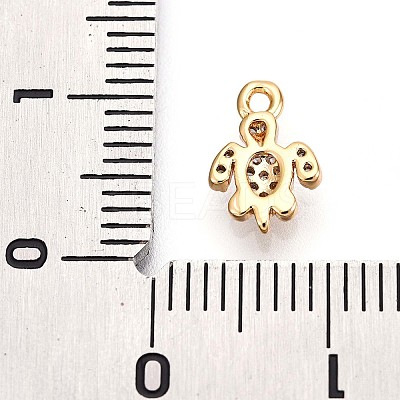 Brass Micro Pave Clear Cubic Zirconia Pendants KK-T075-51G-1