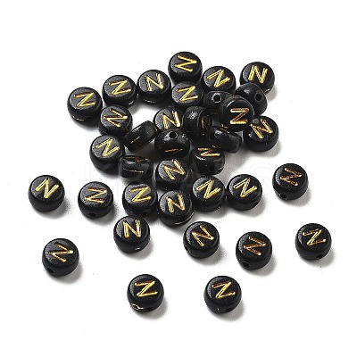 Plating Opaque Acrylic Beads OACR-R005-03N-1