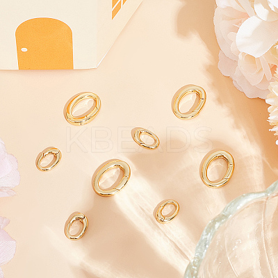 8Pcs 2 Styles Rack Plating Brass Spring Gate Rings KK-BBC0014-15-1