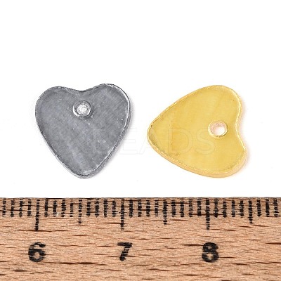 Spray Painted Natural Capiz Shell Heart Charms SHEL-K006-66-1