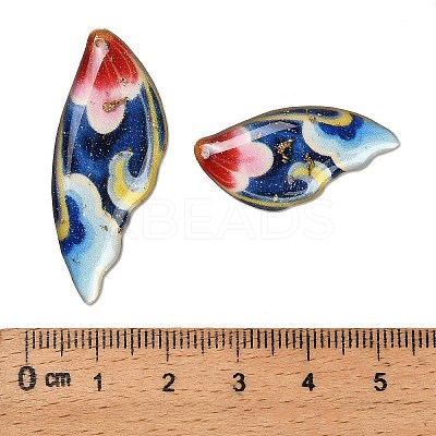 4Pcs 4 Styles Transparent Epoxy Resin Pendants RESI-B032-05B-1