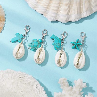 Natural Shell Pendant Decorations HJEW-JM02923-02-1