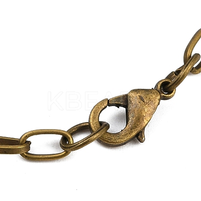 Antique Bronze Tone Iron Cable Chain Bracelet Making X-IFIN-H031-AB-1