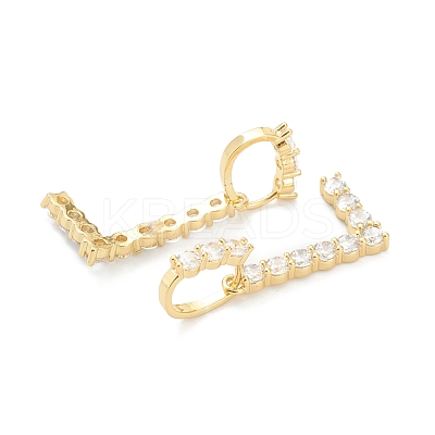 Brass Micro Pave Clear Cubic Zirconia Pendants ZIRC-J039-18G-L-1