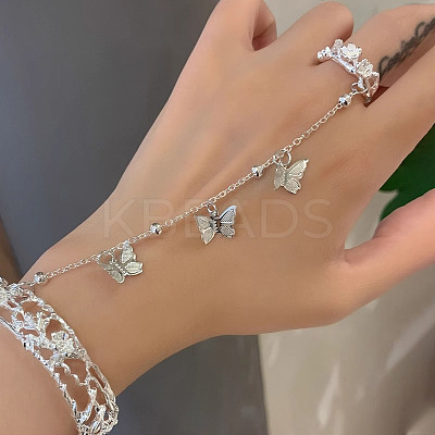 Alloy Satellite Chains Link Ring Bracelets FS-WG5C966-01-1