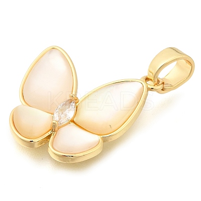 Brass Micro Pave Cubic Zirconia Pendants KK-S049-10G-1