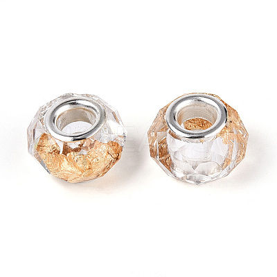 Transparent Resin Rondelle European Beads RESI-N044-01A-1
