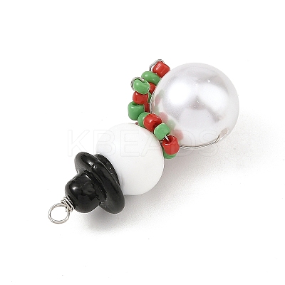 Christmas Handmade Lampwork Pendants PALLOY-JF06024-01-1