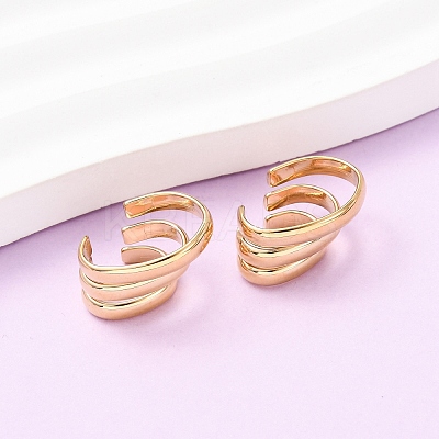 304 Stainless Steel Triple C-Shaped Cuff Earrings EJEW-K268-87G-1