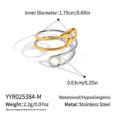 304 Stainless Steel Open Cuff Rings for Women BS6806-2-1