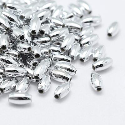 Plating Eco-Friendly Plastic Beads KY-K002-03-8x4mm-S-1