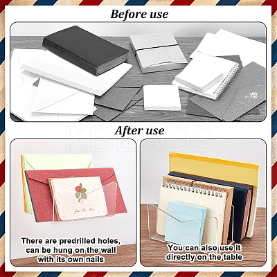 2-Row Acrylic Wall Mounted Mail Display Stands DIY-WH0430-738-1